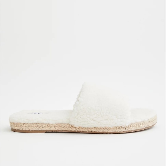 Torrid Sandals Slippers 13 Wide Ivory Shearling Slides SlipOn Open Toe Shoes New - Picture 4 of 7
